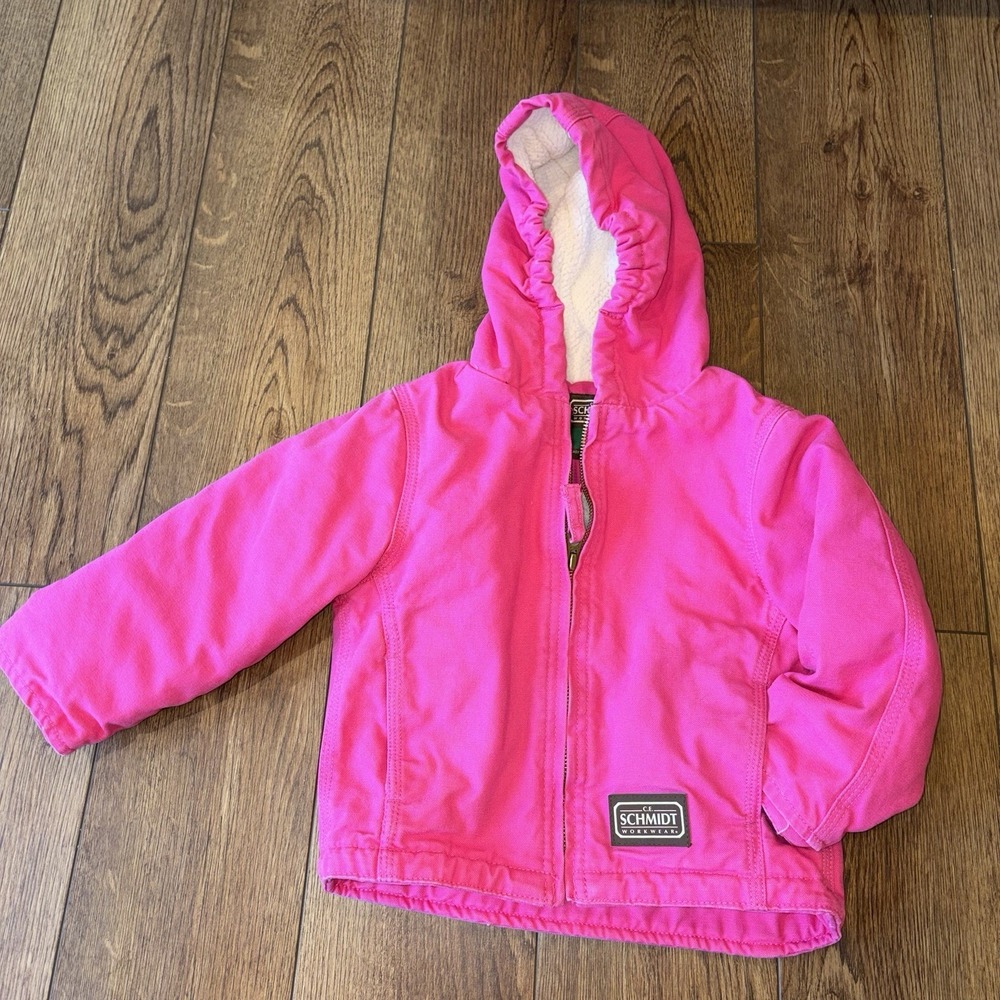 Schmidt Workwear Jacket sherpa Lined Canvas Hot Pink Toddler Girls 2T Coat